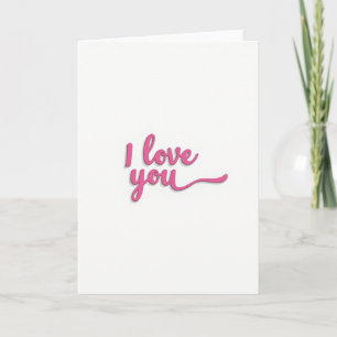 Tarjeta de guión Pink I Love You