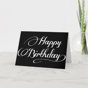 Tarjeta de guión simple de cumpleaños feliz en bla