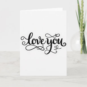 Tarjeta de guión Simple Love You Corazón