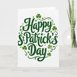 Tarjeta de guión verde del día de San Patricio