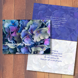 Tarjeta de guiones de simpatía floral azul