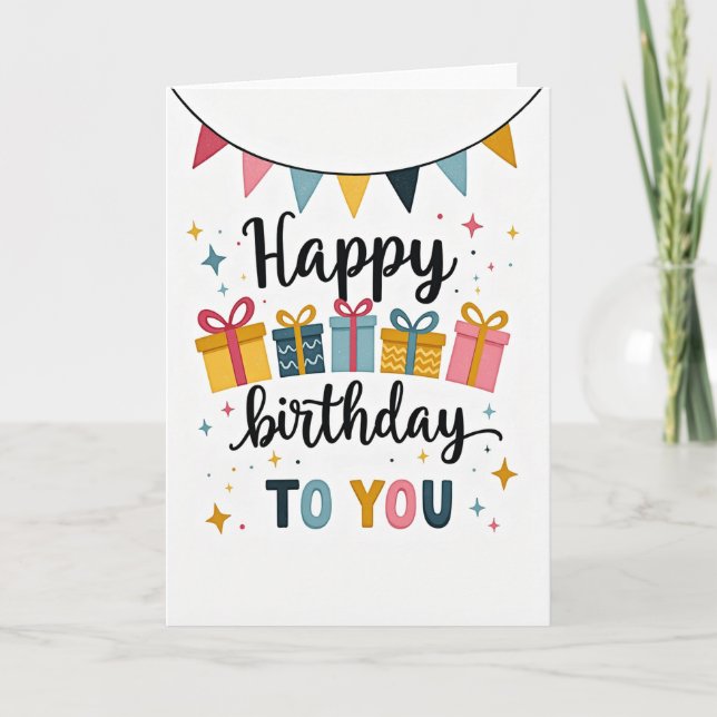 Tarjeta de guirnalda de cumpleaños dulce (Anverso)