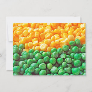 Tarjeta de guisantes y maíz dulce