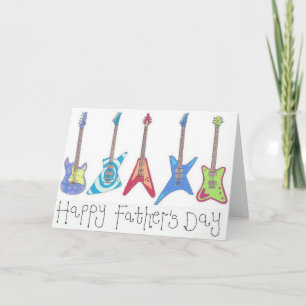 Tarjeta de guitarra feliz día del padre
