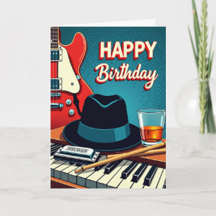 Tarjeta de Guitarra Musical Alegre