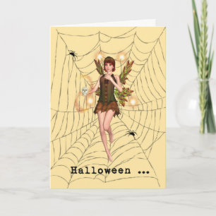 Tarjeta de hada asustada de Halloween