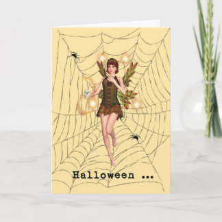 Tarjeta de hada asustada de Halloween