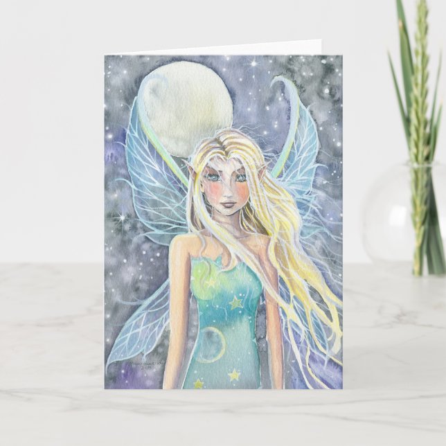 Tarjeta de Hada Celestial Soñadora por Molly Harri (Anverso)