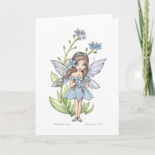 Tarjeta de hada de flor Olvídate de mí linda