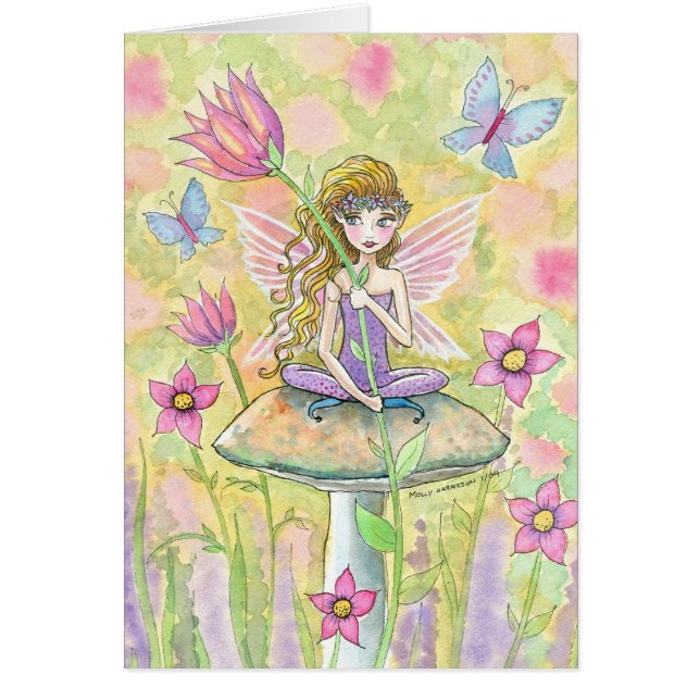 Tarjeta de Hada de las Flores de Nicolette (Frente)