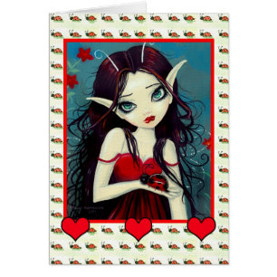 Tarjeta de hada de mariquita linda