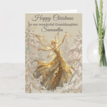 Tarjeta de hada de Navidad para nieta