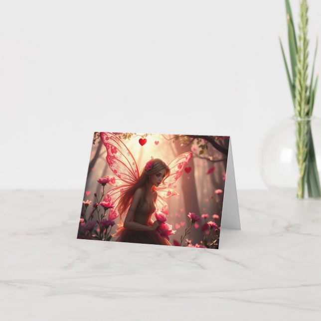 Tarjeta de hada romántica delicada y hermosa (Anverso)