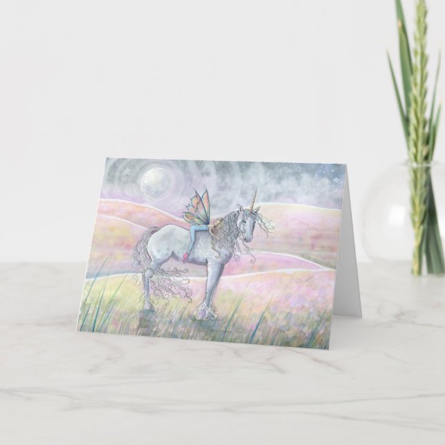 Tarjeta de Hada y Unicornio (Anverso)