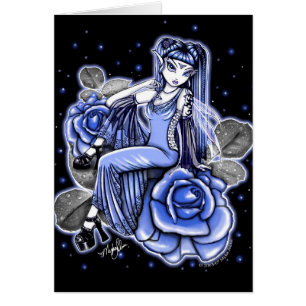 Tarjeta de hadas color de rosa azul de la afinidad