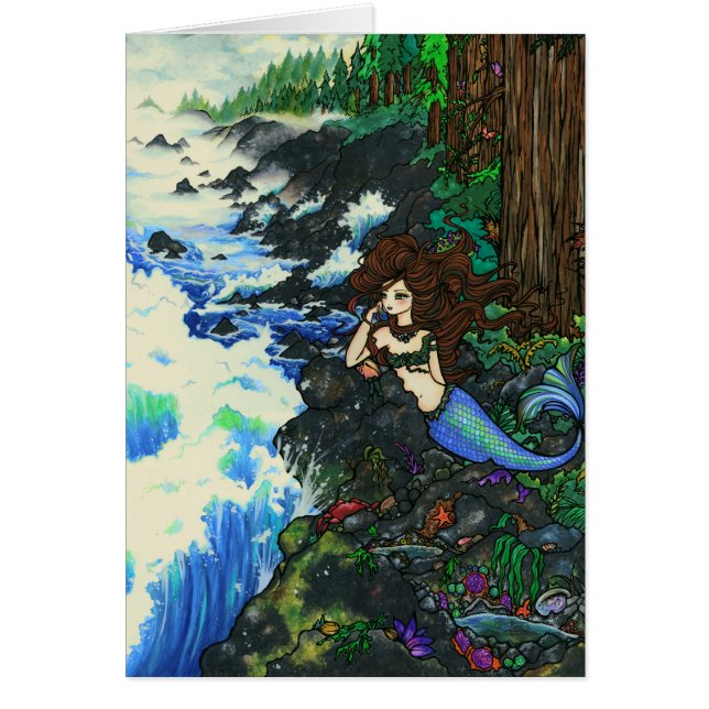 "Tarjeta de hadas de la costa de la fantasía de la (Frente)