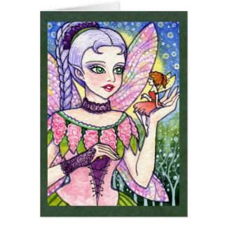 Tarjeta de hadas de la fantasía de la flor de