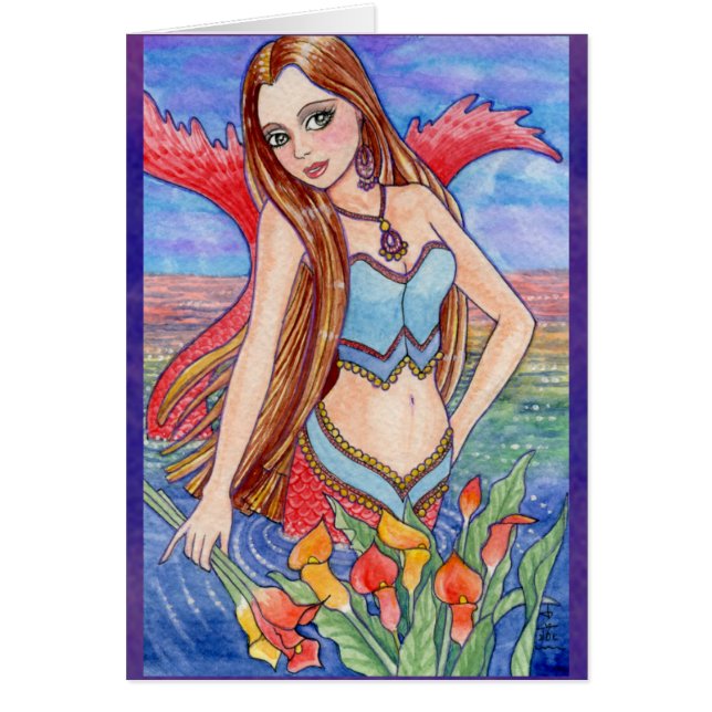 Tarjeta de hadas de la fantasía del mar de la (Frente)
