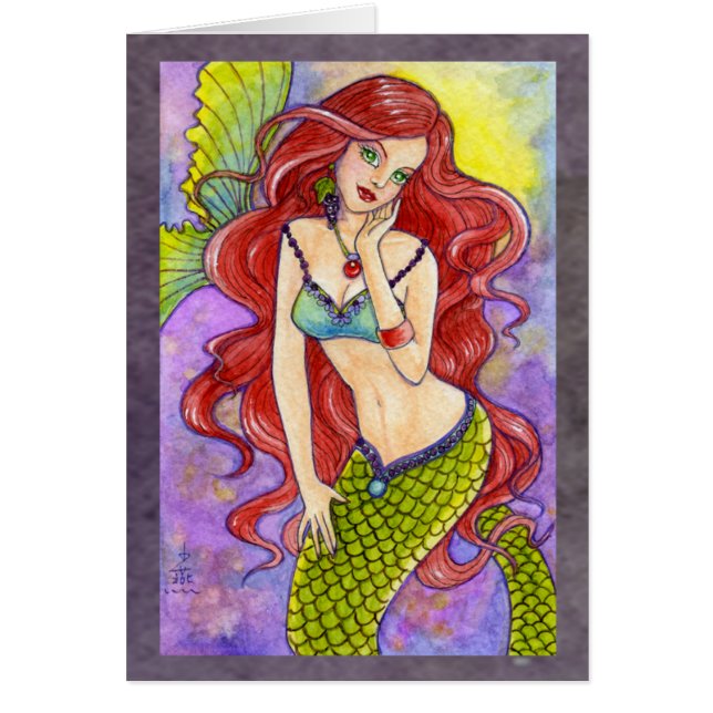 Tarjeta de hadas de la fantasía del mar de la (Frente)