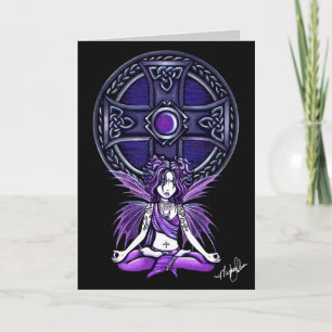 Tarjeta de hadas de meditación celta