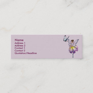Tarjeta de hadas del perfil de la flor púrpura del