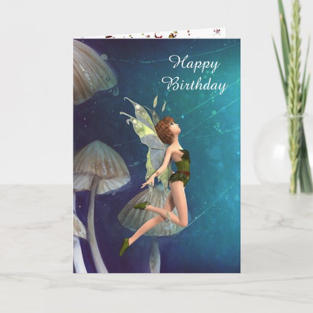 Tarjeta de hadas "Feliz Cumpleaños" (Anverso)