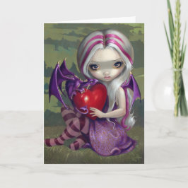 Tarjeta de hadas góticas Valentine Dragon
