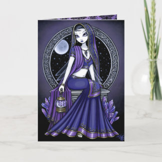 Tarjeta de hadas "Kami" púrpura luna sari