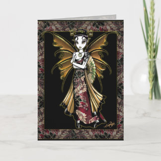 Tarjeta de hadas oriental del tatuaje del dragón