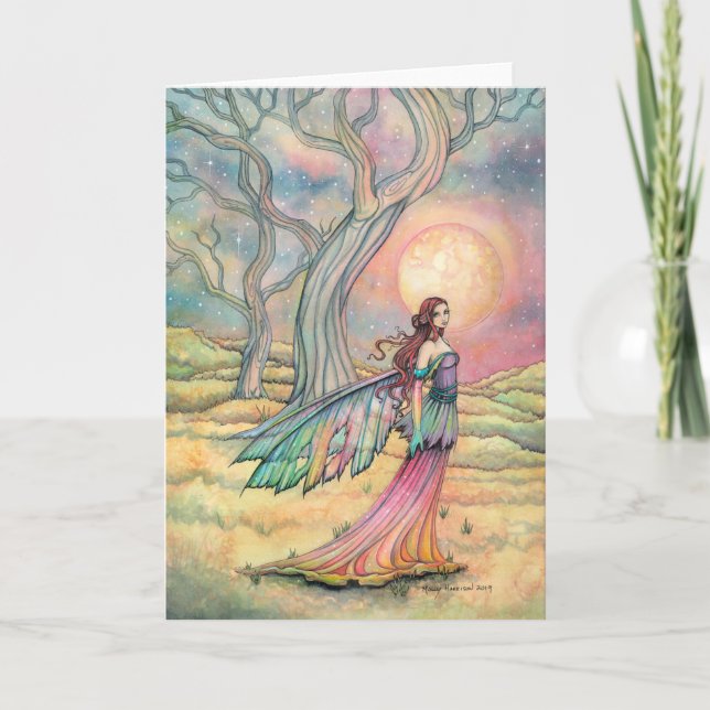 Tarjeta de hadas Starlit Dusk Watercolor Ilustraci (Anverso)