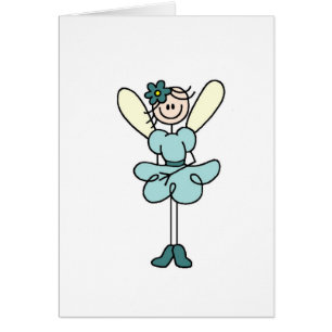 Tarjeta de hadas verde azulada del ángel