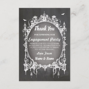 Tarjeta de Halloween agradecimiento boda marco gót
