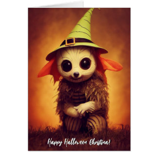 Tarjeta de Halloween animal de critter antropomórf
