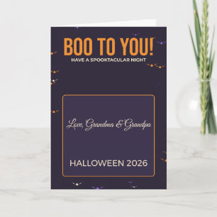 Tarjeta de Halloween Boo to You Bats para niños y