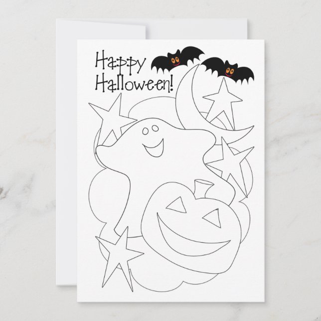 Tarjeta de Halloween Color Me Kids (Anverso)