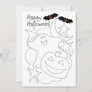 Tarjeta de Halloween Color Me Kids