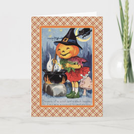 Tarjeta de Halloween con calabaza de calabaza de m