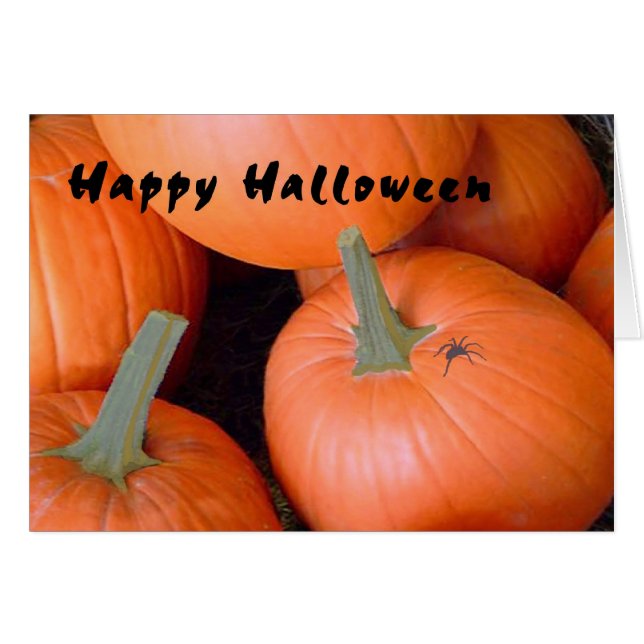 Tarjeta de Halloween con calabazas (Anverso (Horizontal))