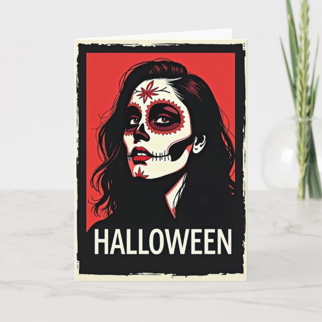 Tarjeta de Halloween con Calavera (Anverso)