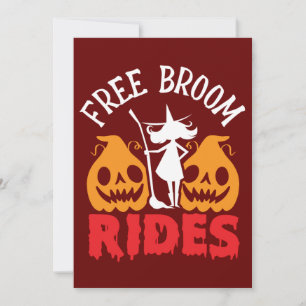 Tarjeta de Halloween con Escobas Gratis Bruja Cala