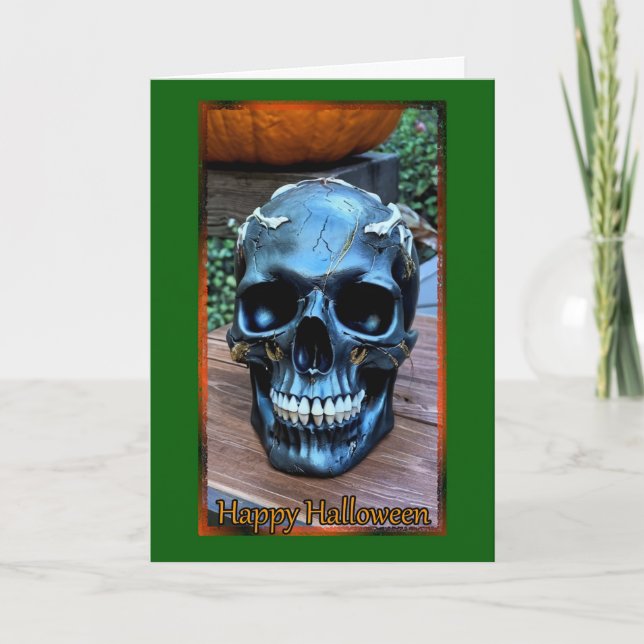 Tarjeta de Halloween de Black Skull (Anverso)