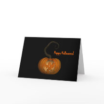 Tarjeta de Halloween de calabaza esculpida para fa