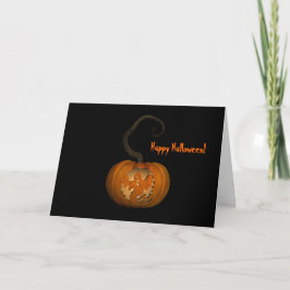 Tarjeta de Halloween de calabaza esculpida para fa