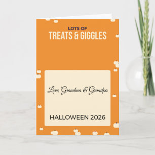 Tarjeta de Halloween de calabaza para niños con go