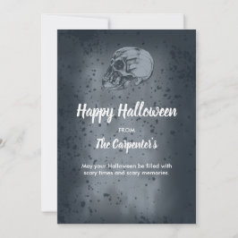 tarjeta de Halloween de Calavera y Huesos