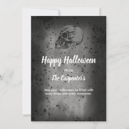 Tarjeta de Halloween de Calavera y Huesos