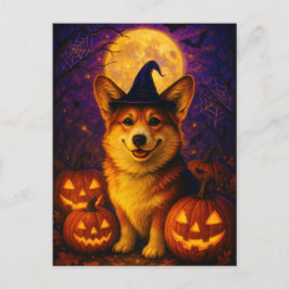 Tarjeta de Halloween de Corgi Lindo Postcrossing