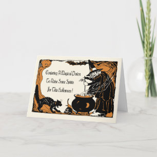 Tarjeta de Halloween de diseño antiguo