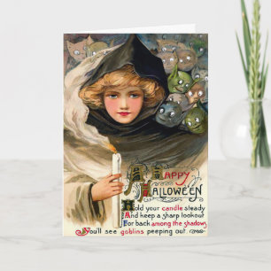 Tarjeta de Halloween de época