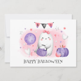 Tarjeta de Halloween de Fantasma Infantil Cuidado